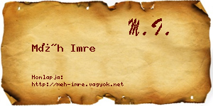 Méh Imre névjegykártya